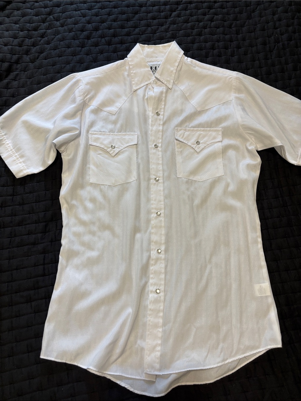 Ely Cattleman White Short-Sleeve Western Button-Down Men’s Shirt